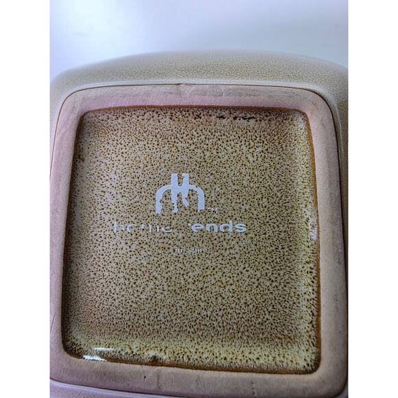 HOME TRENDS Taupe Tan Brown Rave Square Soup Cereal Bowls Set of 2 - Picture 4 of 8